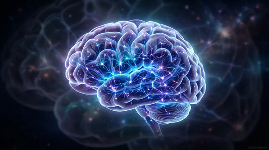 Glowing brain with neural connections - sleep apnea effects on memory and cognition