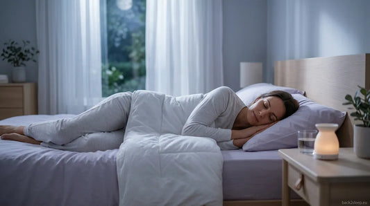 Woman sleeping peacefully on her side - sleep apnea symptoms in women are often missed