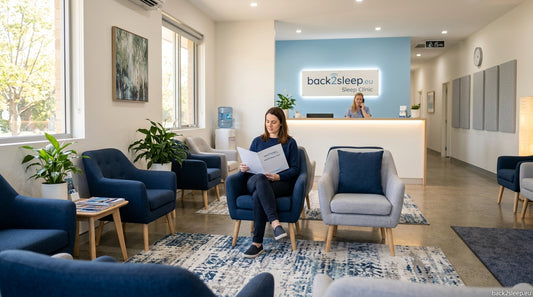 Patient waiting at a modern sleep clinic for their first consultation visit