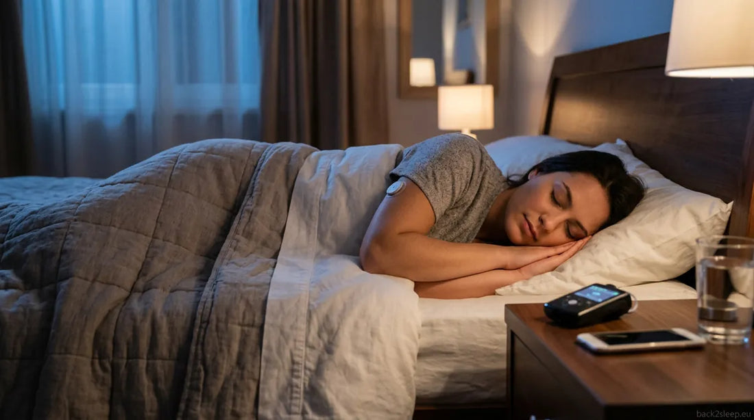 Glucose monitor on bedside table - connection between sleep apnea and blood sugar levels