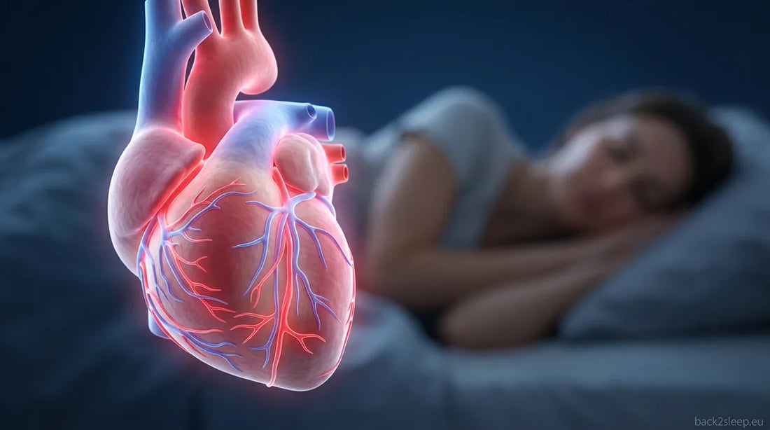 Heart and cardiovascular system illustration - sleep apnea increases heart disease risk