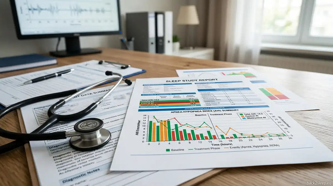 Sleep study report with AHI charts - understanding your apnea-hypopnea index score