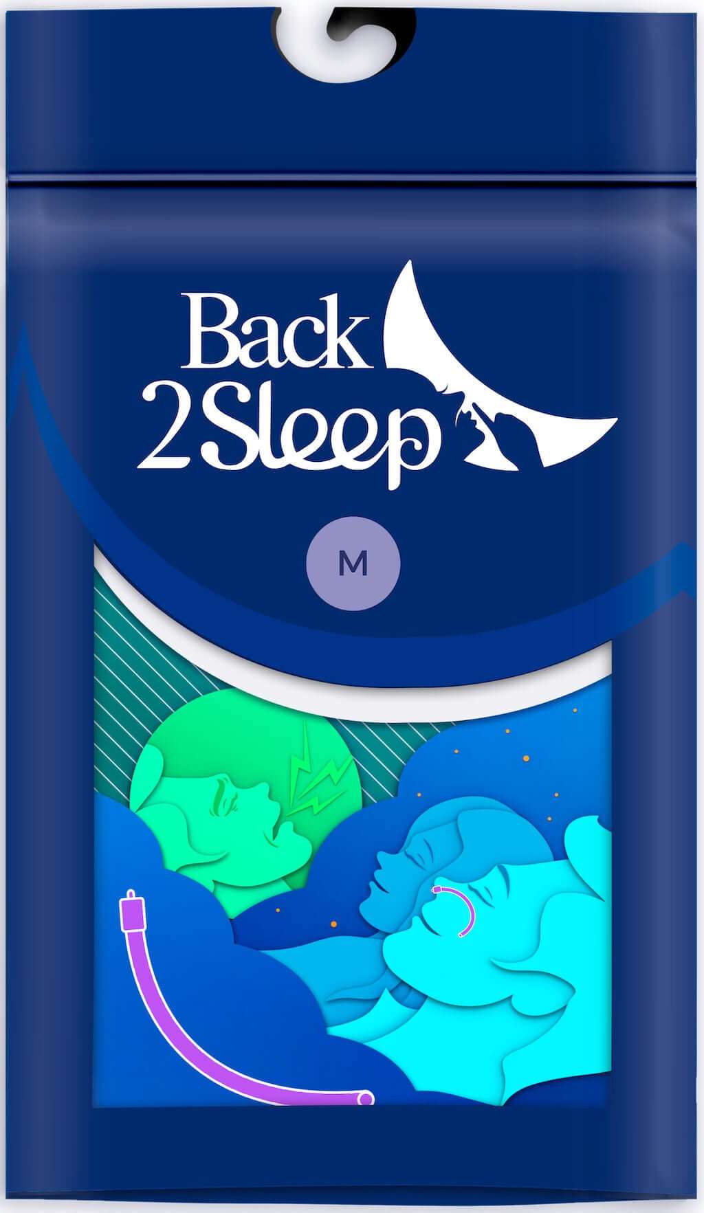 Back2Sleep for snoring and sleep apnea, size M, for one month of use.